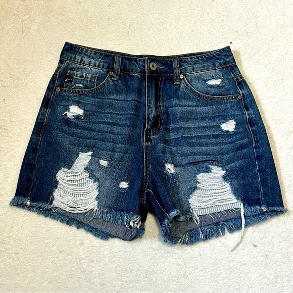 KanCan Distressed High Waist Denim Shorts - Small (28") - Picture 2 of 11